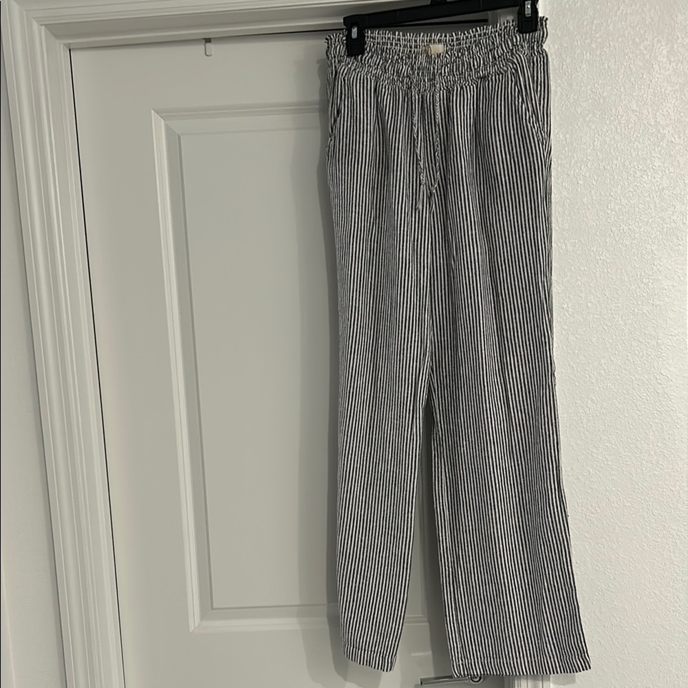 SO Black and White Striped Wide Leg Pants